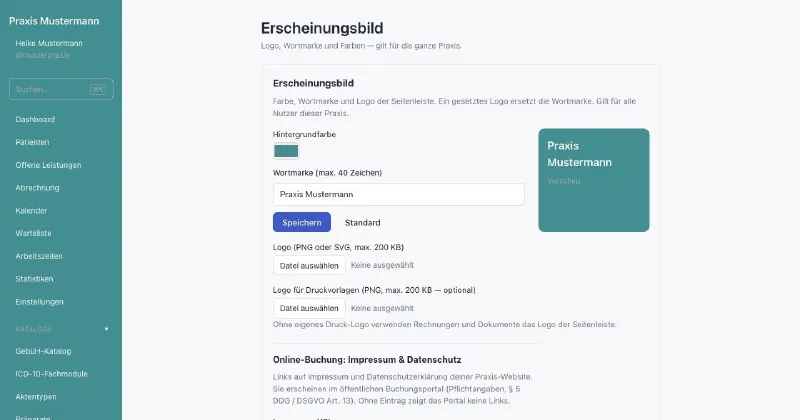 praxifun, Bildschirmansicht: Erscheinungsbild